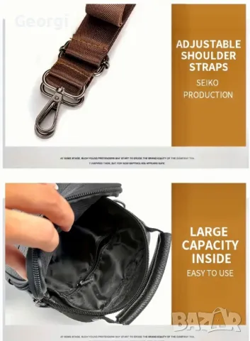 Компактни, Малки-Чантички с дръжка DEABOLAR (Черни и Кафяви) Естествена кожа!, снимка 9 - Чанти - 49292346