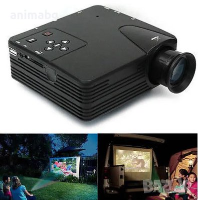 ANIMABG Мултимедиен мини LED проектор H80 възпроизвежда FULL HD 1920x1080, снимка 4 - Плейъри, домашно кино, прожектори - 44058692