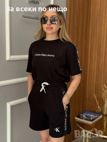 Calvin Klein Дамски Летен Памучен Спортен Комплект С Бродирано Лого🔝Дамски Спортен Екип Код A715, снимка 4 - Комплекти - 50969744