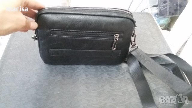 Мъжка чанта от екокожа Jeep, с две прегради, 2 дръжки и заден джоб, черна - 524256, снимка 3 - Чанти - 37195218