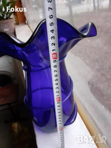 Разкошна голяма синя ваза - без забележки, снимка 6 - Антикварни и старинни предмети - 53443830