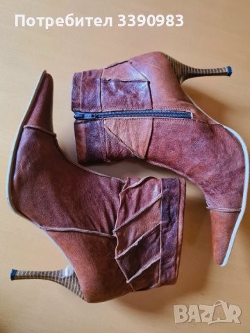 Дамски елегантни боти от естествена кожа в натурален цвят, снимка 2 - Дамски боти - 44026749