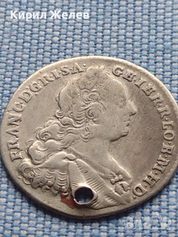 Сребърна монета 7 кройцера 1762г. Франц първи Гунзбург Австрия 24950