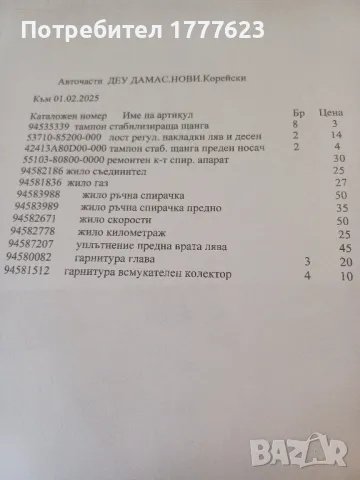 Авточасти за Деу Дамас/Лабо.DAEWOO DAMAS