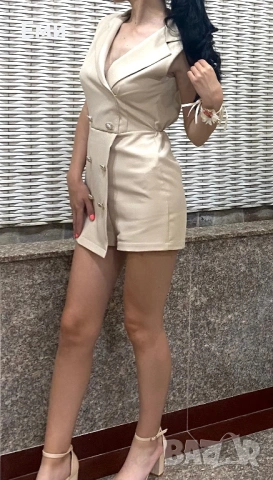дамски бежов гащеризон , снимка 2 - Гащеризони - 53463573