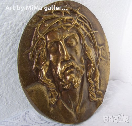 Исус с трънен венец -  икона, релеф барелеф метал религия, снимка 4 - Пана - 28962981
