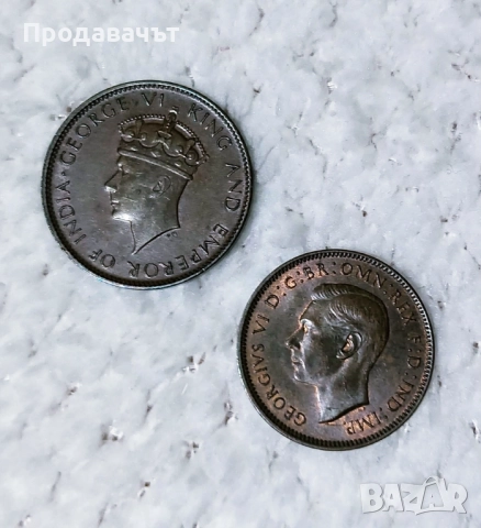 Монети на Джордж VI - Великобритания и Цейлон, снимка 2 - Нумизматика и бонистика - 52958638