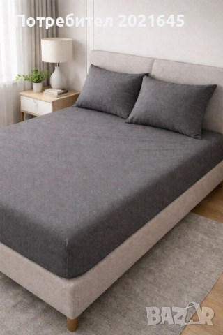 Чаршаф с ластик и 2 калъфки, снимка 3 - Спално бельо - 53577961