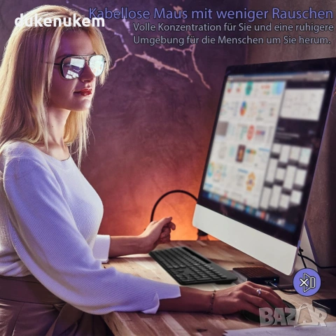 Безжичен комплект клавиатура и мишка QWERTZ (немска подредба), снимка 6 - Клавиатури и мишки - 53084566