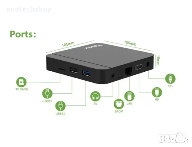 НОВ TANIX W2 (4GB/32GB), Amlogic S905W2, снимка 3 - Плейъри, домашно кино, прожектори - 48655741