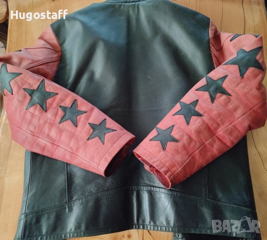 Tommy Hilfiger Винтидж Мъжко кожено яке моторджиско Cafe Racer M/L, снимка 7 - Якета - 52896396