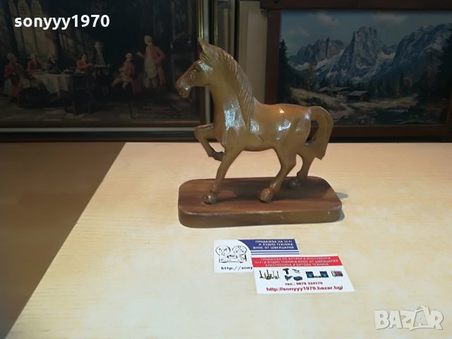 поръчан-дървен кон-20х20х9см-внос швеицария, снимка 4 - Колекции - 28338804