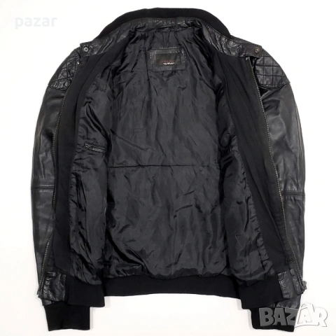 ZARA MAN Оригинално Мъжко Кожено Яке S-M, снимка 5 - Якета - 53252320