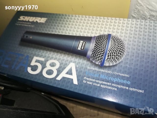 shure beta58a-микрофон с кабел 0101231032, снимка 2 - Микрофони - 39153288