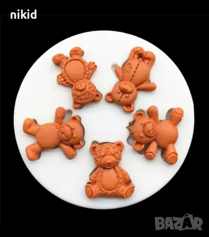5 малки мечета мече силиконов молд форма фондан декор торта бисквитки , снимка 4 - Форми - 48033230