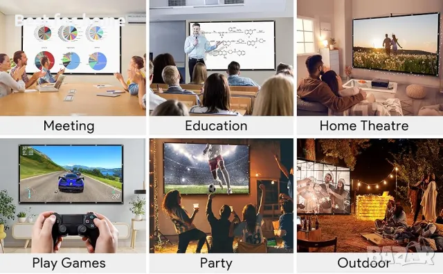 Висококачествен екран за проектори 120 инча, 16:9 от OZOERI, снимка 9 - Плейъри, домашно кино, прожектори - 50138736