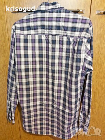 Карирана мъжка риза, размер: S, 100 % памук, снимка 3 - Ризи - 27319684