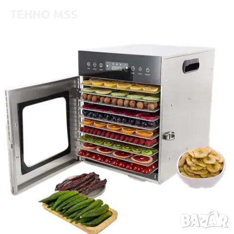 ПРОМО Универсален дехидратор, Сушилня ИНОКС FD-6/8/10/12/16/20 тави, снимка 12 - Сушилни - 48142557