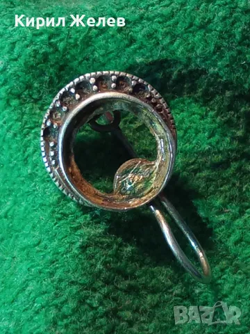 СТАРИННА СРЕБЪРНА ОБЕЦА СРЕБРО ВИСОКА ПРОБА с ГНЕЗДА За ИНКРУСТИРАНЕ на СКЪПОЦЕННИ КАМЪНИ 38105, снимка 13 - Антикварни и старинни предмети - 49733052