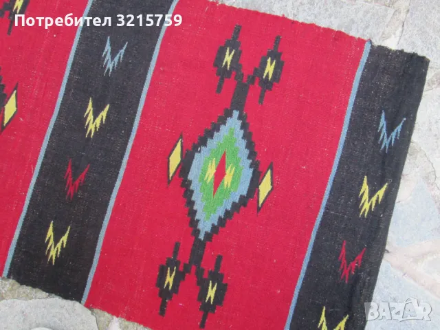 Тетевенска вълнена пътека 3.20 х 0.60м., снимка 3 - Антикварни и старинни предмети - 47821889