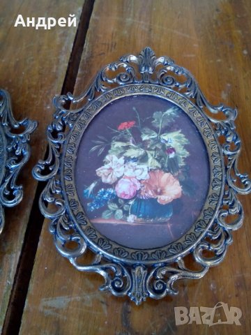 Стара картина,картини с месингова рамка, снимка 3 - Други ценни предмети - 28319868