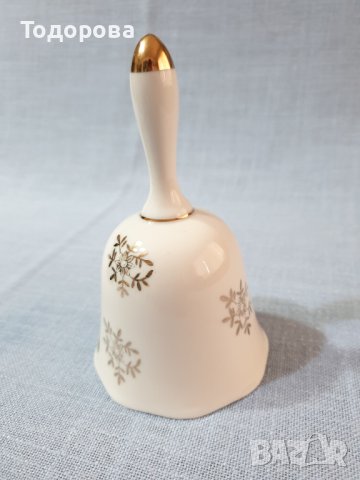 Порцеланова камбанка с 24 каратова позлата, снимка 2 - Антикварни и старинни предмети - 43682710