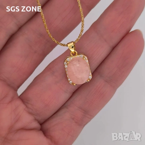 Висулка, изработена от сребро 925 проба, позлатена с морганит от Тайланд