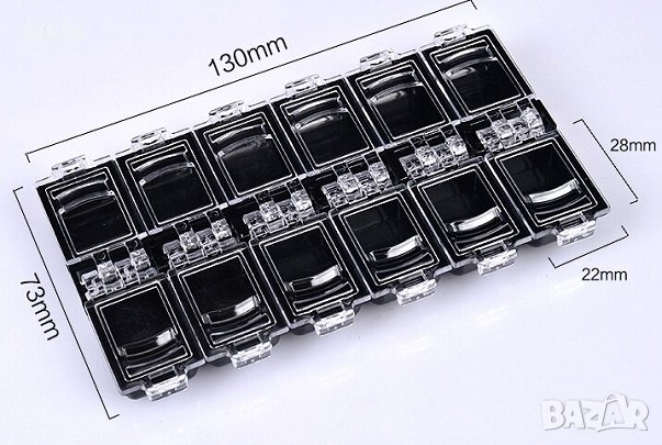 Малка кутия кутийка органайзер дисплей разделител за декорации декорация бижу за конти маникюр, снимка 2 - Продукти за маникюр - 33543959