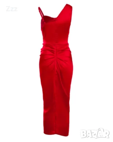 Елегантна дамска рокля в червено, снимка 6 - Рокли - 48012430