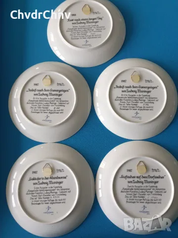 5бр Furstenberg Бавария/немска колекционерска декоративна порцеланова чиния-картина/пейзажи, снимка 6 - Картини - 48118474