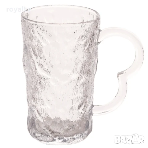 Чаша за студени напитки с дръжка Стъклена дебелостенна чаша за уиски, водка, вода, сок и други 