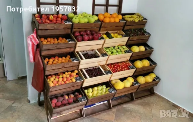 Дървени стелажи за плод и зеленчук ръчна изработка, снимка 7 - Стелажи и щандове - 48839856