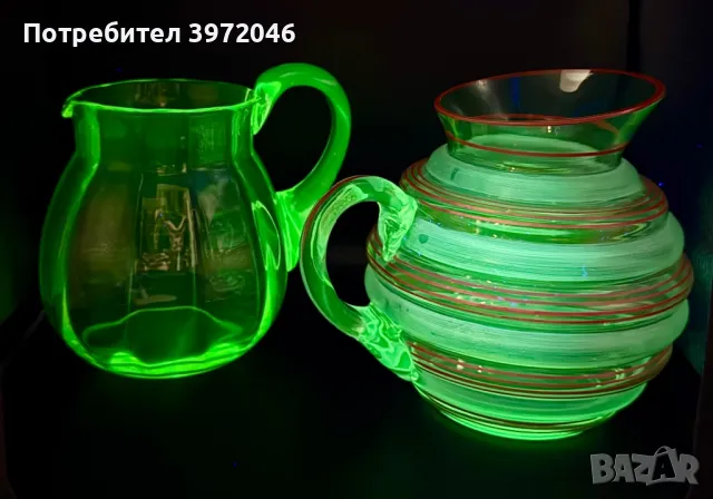 Ураново стъкло / антикварни кани / 