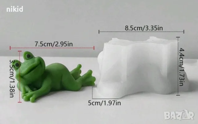 3D Голяма излегнала жаба силиконов молд форма фондан шоколад смола гипс свещ сапун декор, снимка 2 - Форми - 48120313