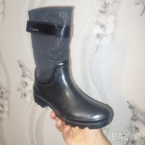 Гумени модни ботуши calvin klein номер 37, 5- 38 , снимка 6 - Дамски ботуши - 48120031