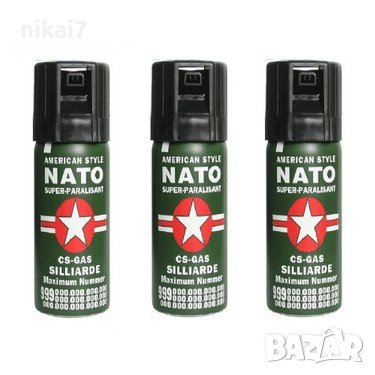 лютив спрей за самозащита NATO CS-GS професионален военен тактически, снимка 5 - Газово оръжие - 40216641