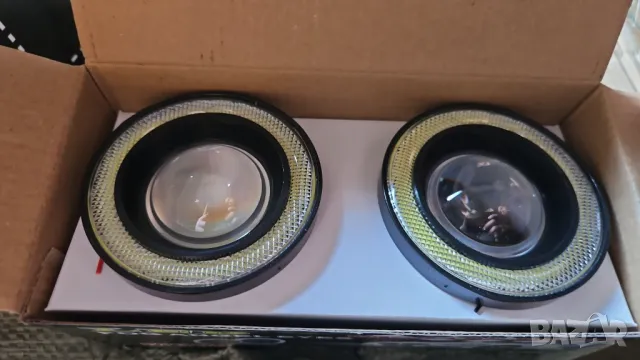 Универсални фарове за мъгла с рингове тип ангелски очи Angel Eyes, снимка 2 - Аксесоари и консумативи - 49660001