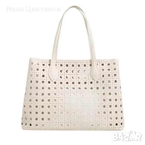 Модерна дамска чанта с перфорация, снимка 5 - Чанти - 50870083