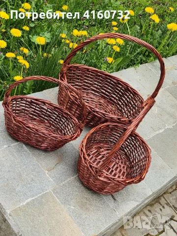 Подаръчни бели и кафяви плетени овални  кошници,  кошница за декорация , снимка 3 - Декорация за дома - 49966899