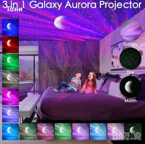Северно сияние, RGB звездно небе, лазерен проектор, светлина бял шум, снимка 3 - Други - 50637024