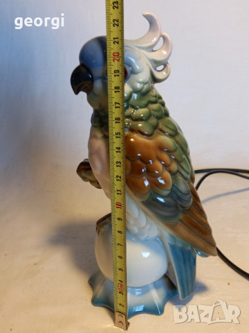 порцеланова нощна лампа папагал, снимка 8 - Настолни лампи - 44909417
