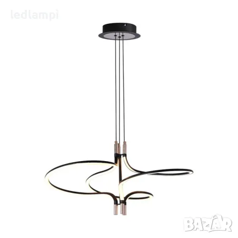 LED Полилей 30W Дизайн Златно + Черно Тяло Топло Бяла Светлина