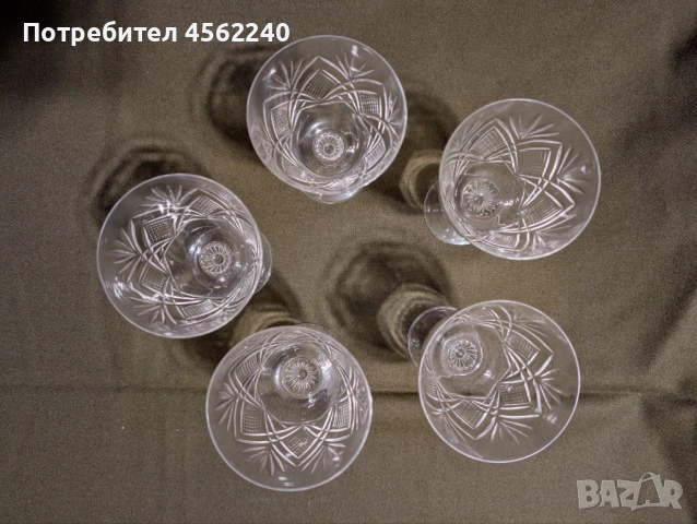 Елегантни кристални чаши 5 бр