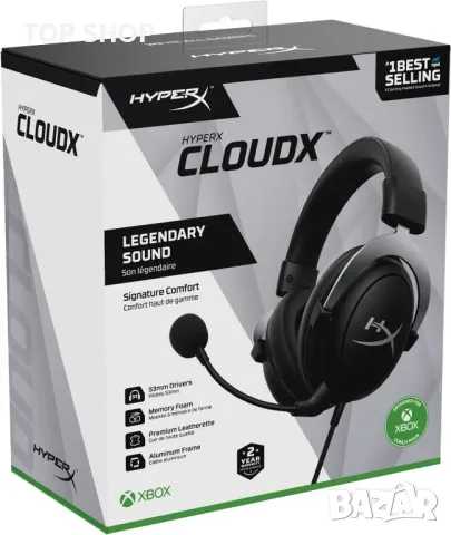 Оригинални геймърски слушалки HyperX CloudX-  Xbox Series , снимка 4 - Bluetooth слушалки - 48668234