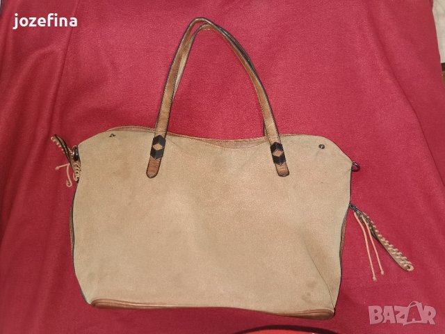 Дамска кожена чанта от естествен набук, снимка 17 - Чанти - 43300045