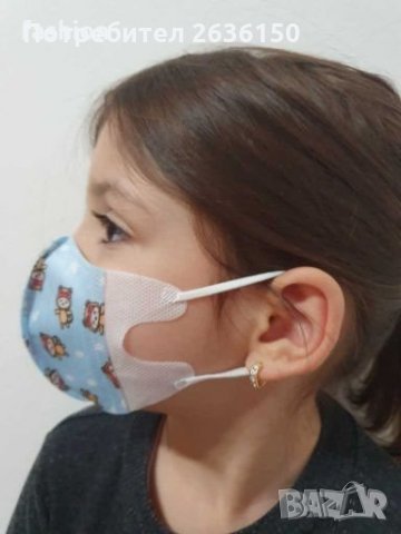 Детска антибактериална предпазна маска за лице с висока защита KN95 FFP2, снимка 10 - Други - 28460647