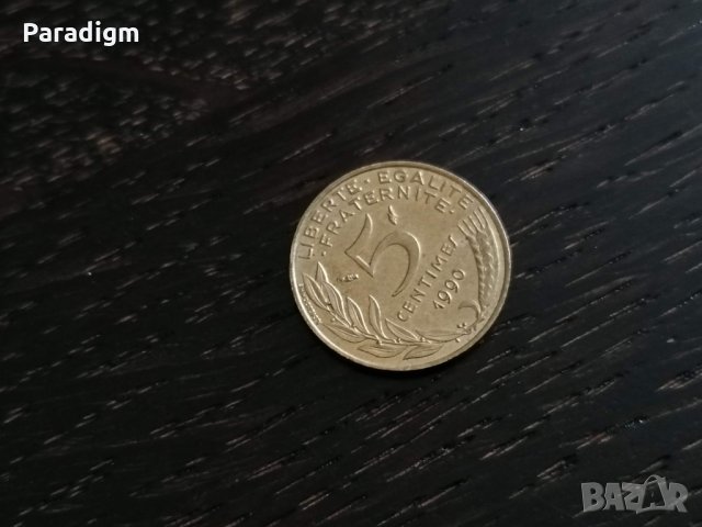 Монета - Франция - 5 сентима | 1990г., снимка 1 - Нумизматика и бонистика - 28380588
