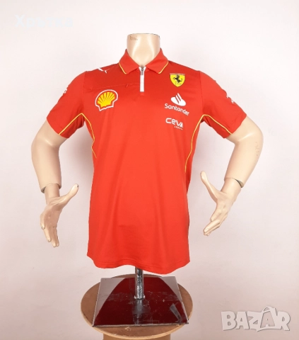 Puma Scuderia Ferrari F1 Team Pro - Оригинална мъжка тениска с яка, снимка 5 - Тениски - 52666342
