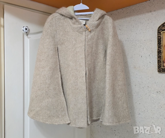 Дамско палто пелерина - 100% вълна - НОВО