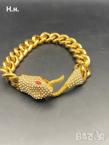 Гривна с глава на змия , снимка 2 - Гривни - 49641530